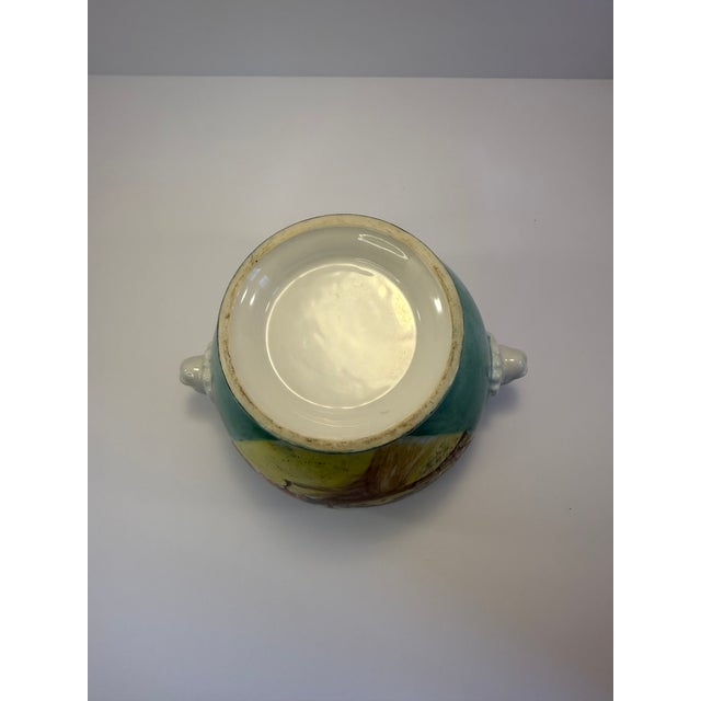 Aqua Jardiniere or Planter With Pastoral Landscape Scenes For Sale - Image 9 of 9