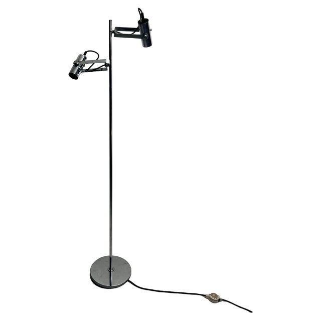 Midcentury Modern German Chrome Floor Lamp, 1970s For Sale