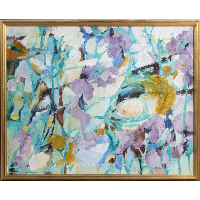 Original oil on canvas – “composition” – vintage & framed – 73 × 92 cm (28.7" × 36.2") – outer dimensions 79 × 97 cm...