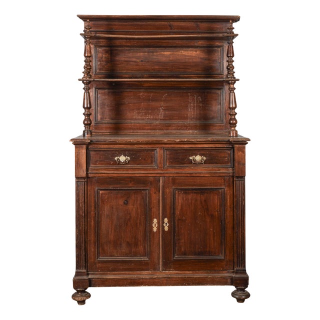 Late 19th Century Fir Sideboard with Plate Rack For Sale