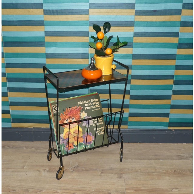 Mid-Century Modern Vintage String Newspaper Rack, 1960s For Sale - Image 3 of 11