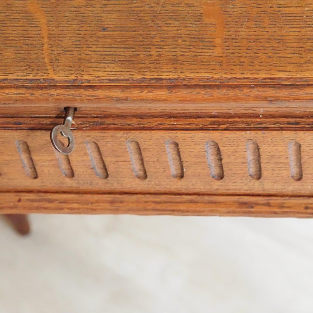 Louis XVI Style Side Table with Mirror and Compartments in Oak, 1900 For Sale - Image 13 of 18