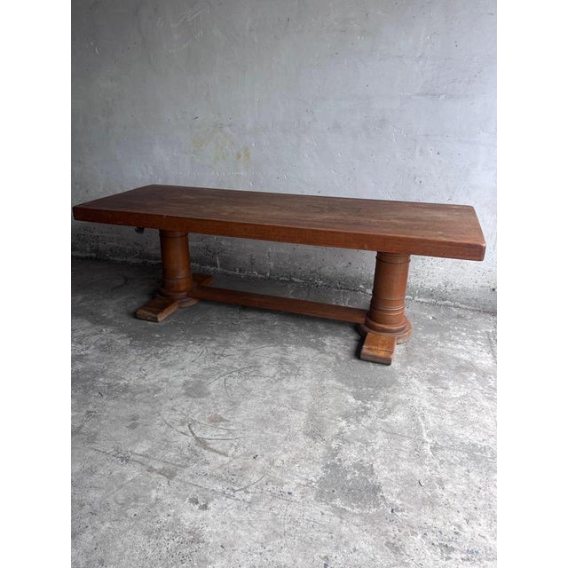 French Art Deco Oak Refectory Table, 1930 For Sale - Image 17 of 17