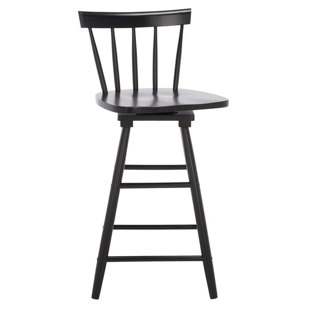 Wood Tage Swivel Counter Stool - Black For Sale - Image 7 of 8