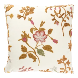 Schumacher Raleigh Crewel Embroidery 14" Pillow C in Autumn