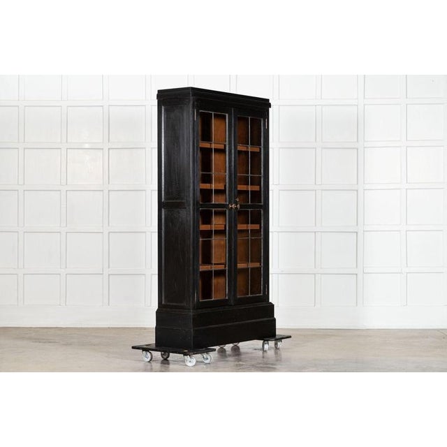 Late 19th Century English Ebonised Glazed Oak Bookcase, 1890s For Sale - Image 5 of 18