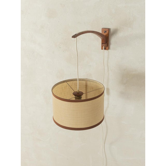 Vintage Wall Lamp in Glass and Teak, 1960s For Sale - Image 4 of 10