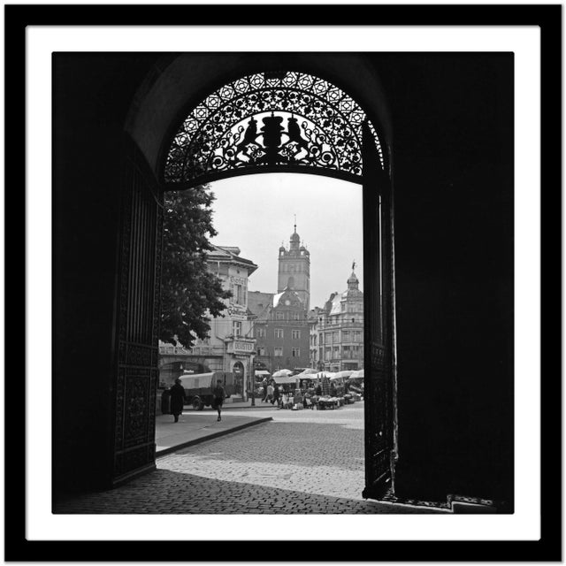 View Gate Residence Castle to Main Market Darmstadt, Germany, 1938, Printed 2021 For Sale - Image 4 of 5