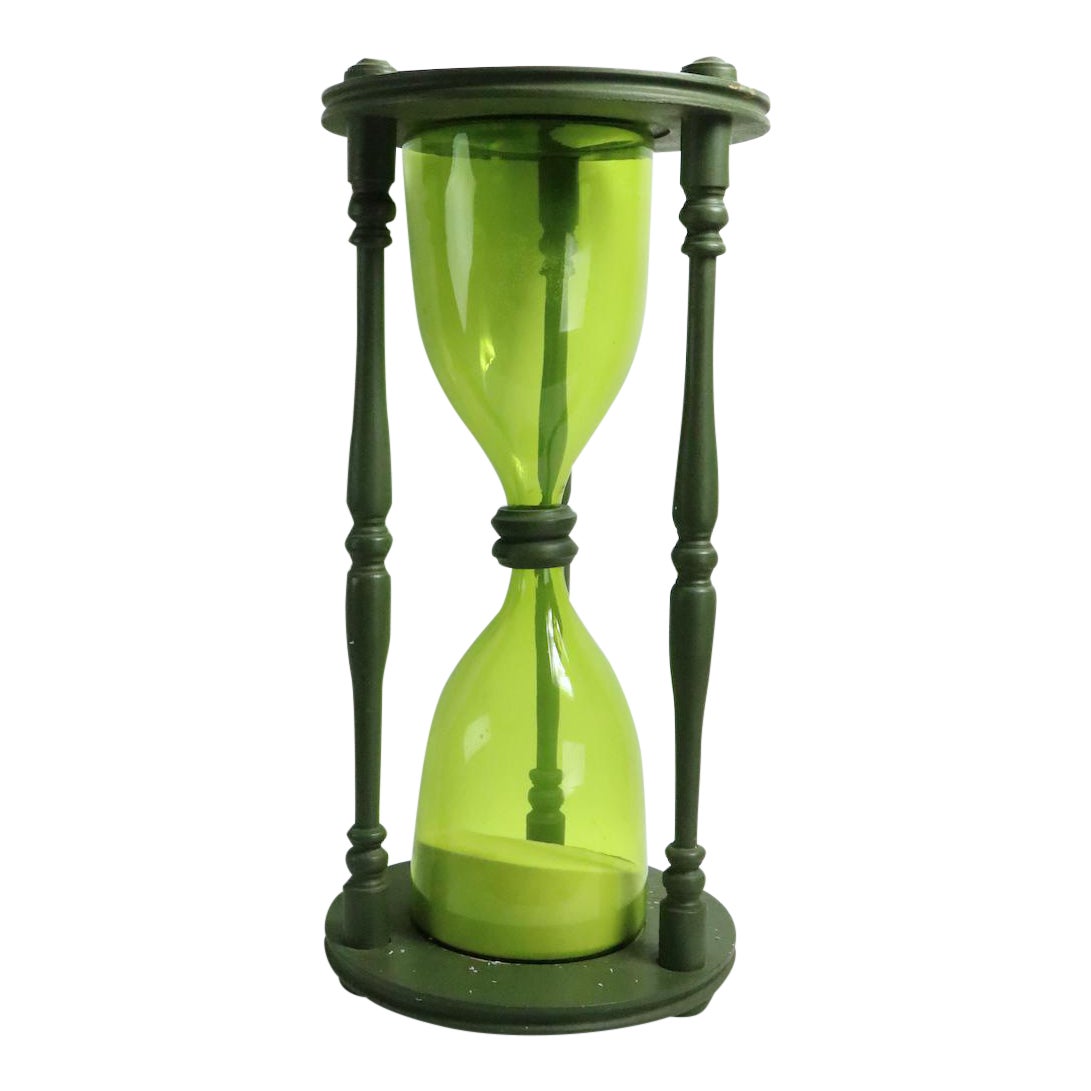 Blenko Hourglass Glass in Wood Frame Chairish