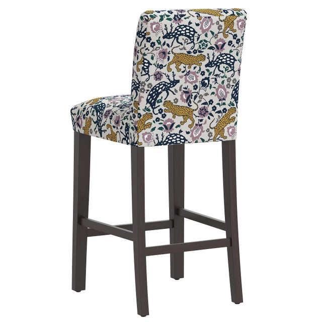 Spritely Home Chelsea Bar Stool in Mustard Plum Leopard For Sale - Image 4 of 8