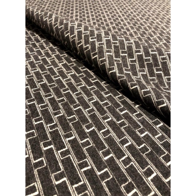Modern Holland + Sherry Django - Modern Obsidian 100% Wool Black and White Multipurpose Fabric - 3 Yards For Sale - Image 3 of 5