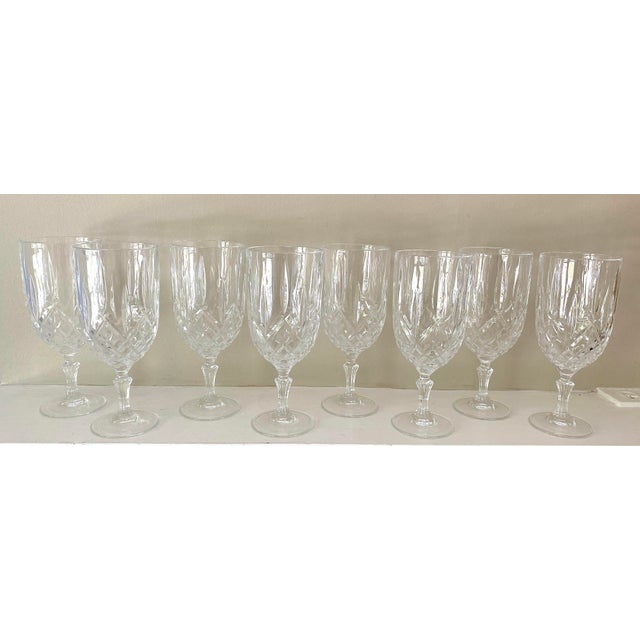 2000s Classic Marquis by Waterford Markham Crystal Water Goblets Iced Beverage Glasses Set of