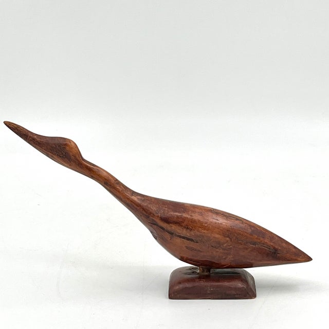 Mid 20th Century Modern Folk Art Carved Wood Nantucket Sandpiper Shorebird Figurine For Sale - Image 14 of 15