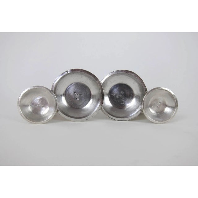 American Neo-Classical Solid Silver Salt and Pepper Shaker Set by Marie Zimmermann For Sale - Image 9 of 11