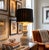 The large scale ceramic table lamp featured here sits at the intersection of Postmodern and Hollywood Regency. The...