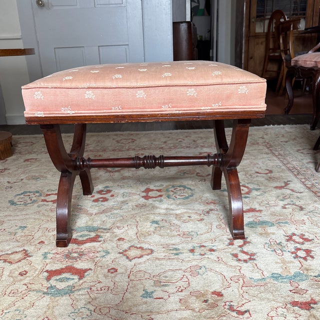 Traditional Late 19th Century Regency Style Mahogany Stool For Sale - Image 3 of 9
