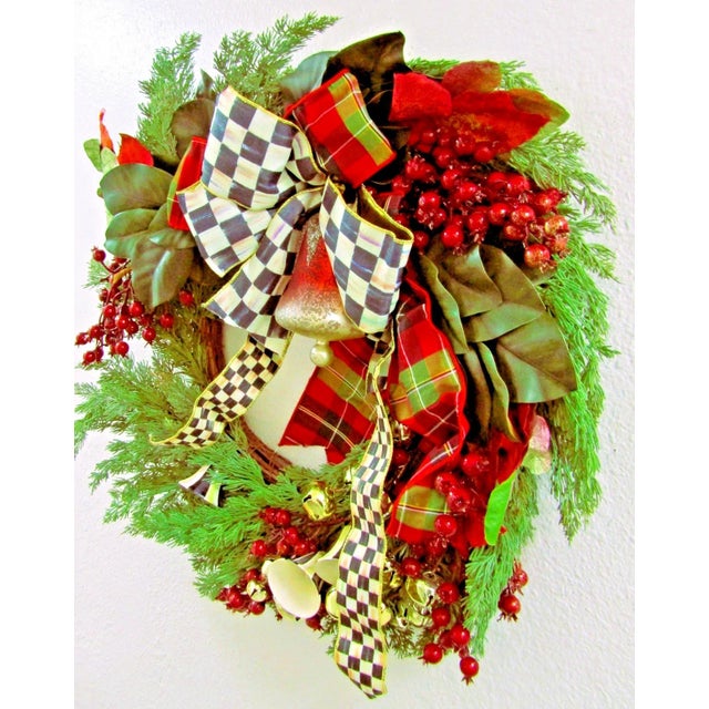 MacKenzie-Childs Deck the Halls 24" Round Christmas Wreath For Sale - Image 11 of 11