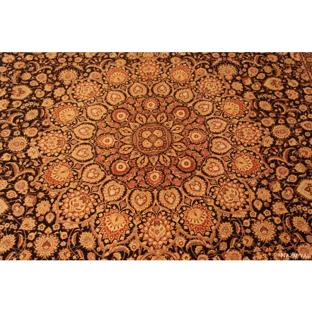 Textile Nazmiyal Collection 1950s Fine Traditional Vintage Persian Silk Qum Luxury Rug For Sale - Image 7 of 8