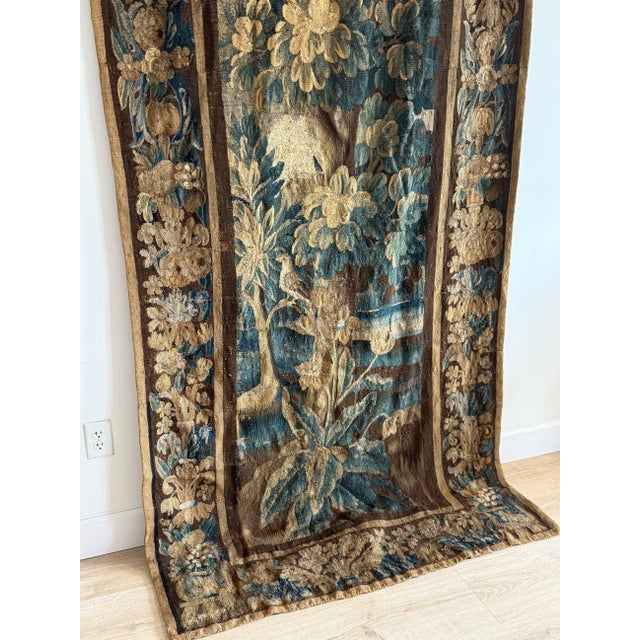 Textile Rare 17th Century French Verdue Tapestry/Portiere Door Hanging from Correze For Sale - Image 7 of 12