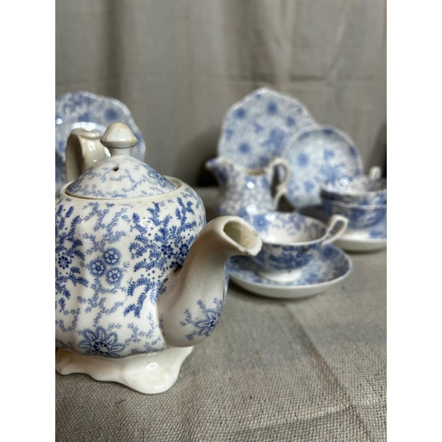 Mid 19th Century Antique Staffordshire Transferware Miniature Child’s Tea Set For Sale - Image 5 of 11