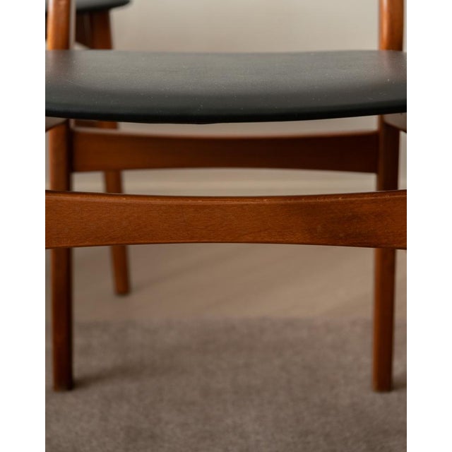 Vintage Danish Dining Chairs in Teak and Black Skai, 1960s, Set of 6 For Sale - Image 14 of 18