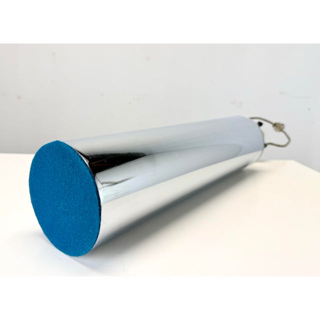 Chrome Mid Century Modern Attributed to Sonneman Chrome Cylinder Table Lamp For Sale - Image 8 of 12