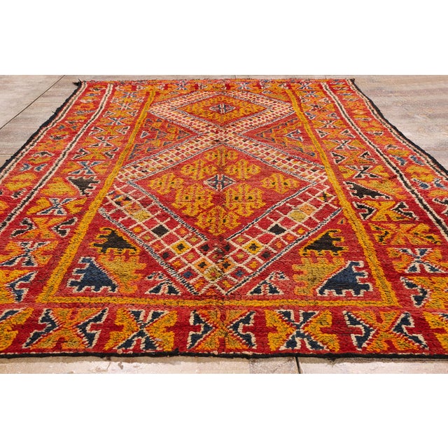 Vintage Beni M'Guild Moroccan Rug, 05'11 X 10'01 For Sale - Image 9 of 10