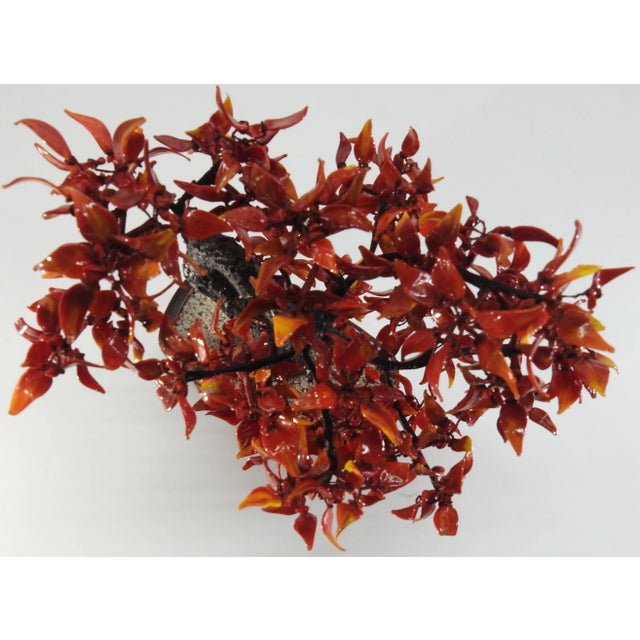 Vintage Chinese Polished Glass Leaves on Bonsai Tree For Sale In Nashville - Image 6 of 11