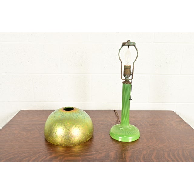 Louis Comfort Tiffany Favrile Art Glass Table Lamp or Desk Lamp, Circa 1910 For Sale In South Bend - Image 6 of 16