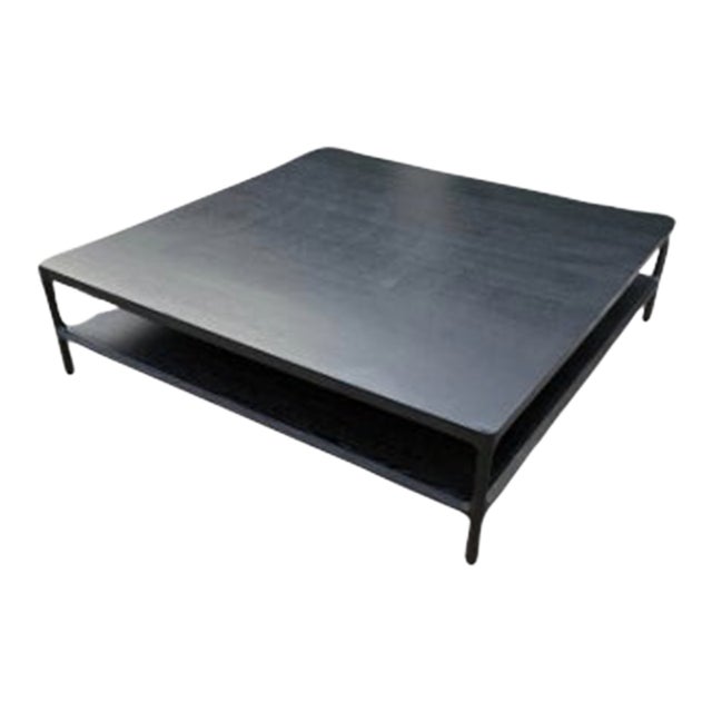 Rh Padua Square Coffee Table – Black Oak For Sale