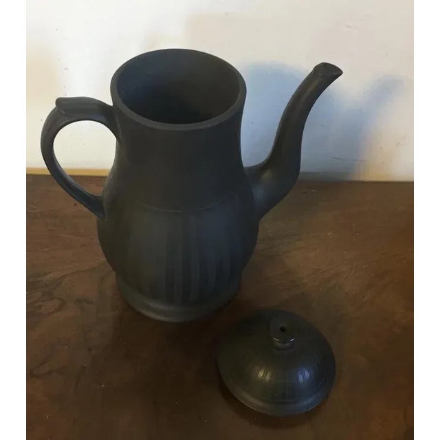 Black Antique 18th Century English Wedgwood Black Basalt Engine Turned Coffee Pot For Sale - Image 8 of 11