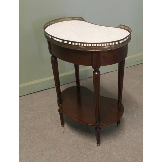 Antique French Side Table with Marble, 1800s For Sale - Image 3 of 6
