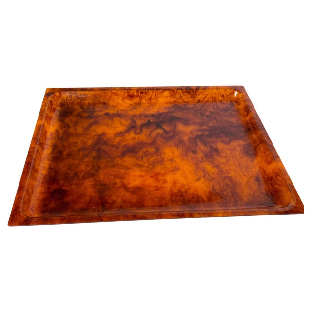 Mid-Century Faux Tortoise Shell Tray in the style of Christian Dior, 1970s For Sale
