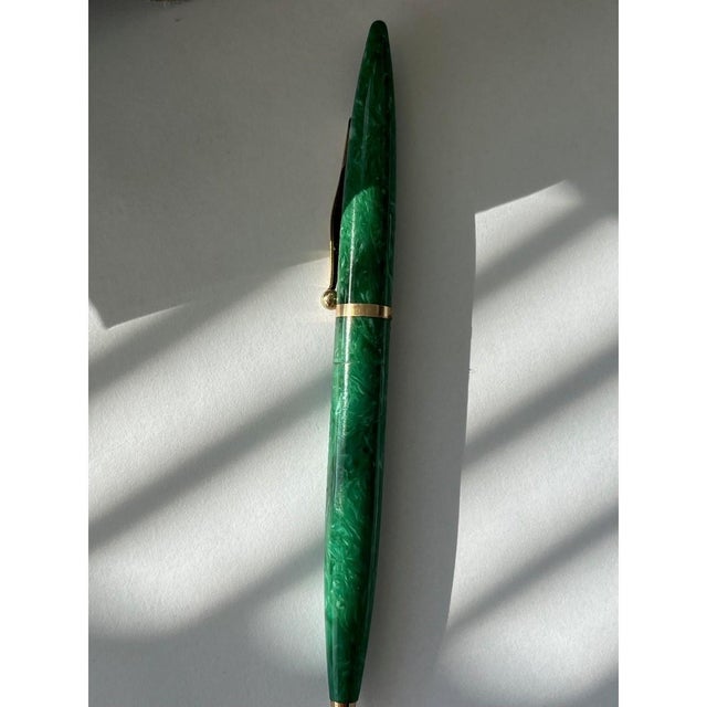 Late 20th Century Vintage Sheaffer Jade Green Radite Balance Mechanical Pencil JP Brennan Moraga For Sale - Image 5 of 6