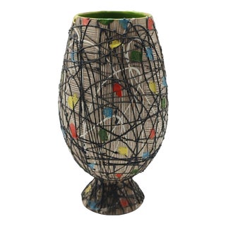 Hand Painted Terracotta Vase by F.lli Fanciullacci, 1960 For Sale