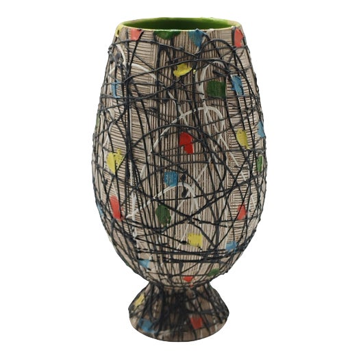 Hand Painted Terracotta Vase by F.lli Fanciullacci, 1960 For Sale