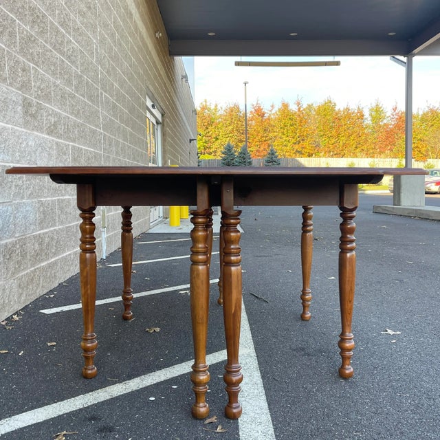 Vintage Thomasville Bay Colony Collection Traditional Solid Cherry Drop Leaf Gate Leg Extension Dining Table For Sale - Image 9 of 12