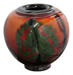 Orange Art Glass Vase by Robert Pierini, 1989