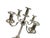 Large Empire Silverplated Brass Five-Arm Candelabras, 1940s, Set of 2 For Sale - Image 11 of 14