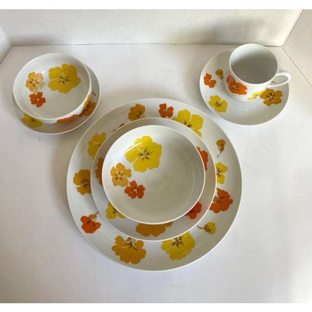 1960's Suisse Switzerland "Lugano" Porcelain Floral Dinnerware Set For Sale - Image 12 of 12