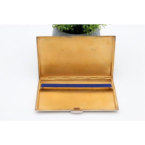 Guilloche Silver Cigarette Case with Bands For Sale - Image 4 of 8
