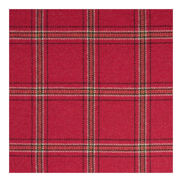Schumacher Blackburn Merino Plaid Fabric In Crimson For Sale