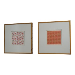 1970s Pair Parvaneh Holloway Artist Signed Framed Wall Art For Sale