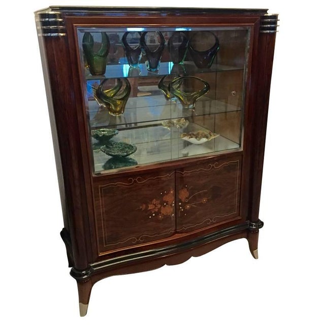 French Art Deco Vitrine Bar or Display Cabinet in the Style of Jules Leleu For Sale - Image 11 of 11
