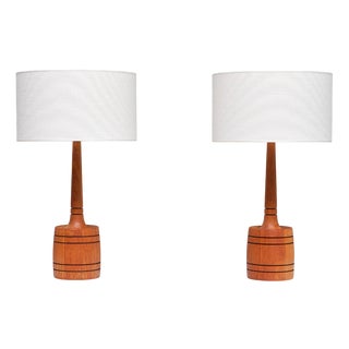 Vintage Swedish Table Lamps in Teak from Tranås Stilarmatur, 1960s, Set of 2 For Sale