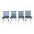 Sculptural Iron X-Frame Dining Chairs in Dark Green Leather – Set of 4 For Sale