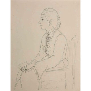 Jeanne de Jesse, Portrait, Early 20th Century, Pencil on Paper For Sale
