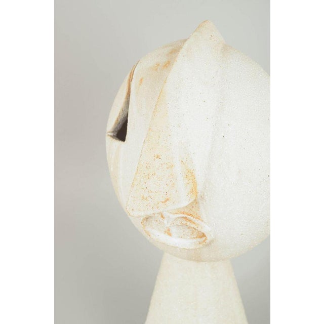 Christina muff, danish contemporary ceramicist (b. 1971). Tall hand-modelled cubist stoneware bust. "fun times in...