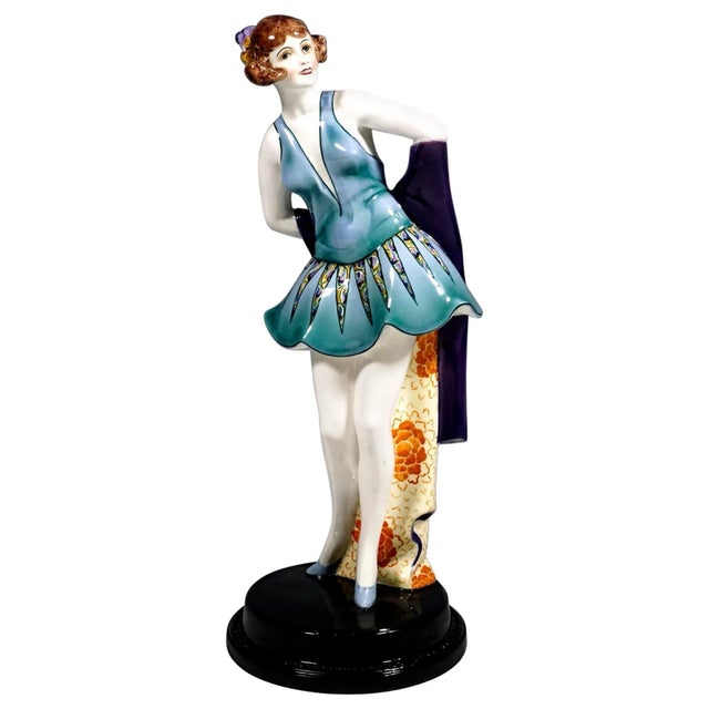 Ceramic Art Deco Standing Dancer Figurine by Wilhelm Thomasch, 1920s For Sale - Image 7 of 7