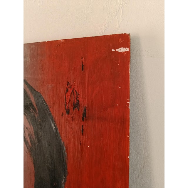 Gray Portrait of Andy Warhol, 1980s, Painting on Chipboard For Sale - Image 8 of 16